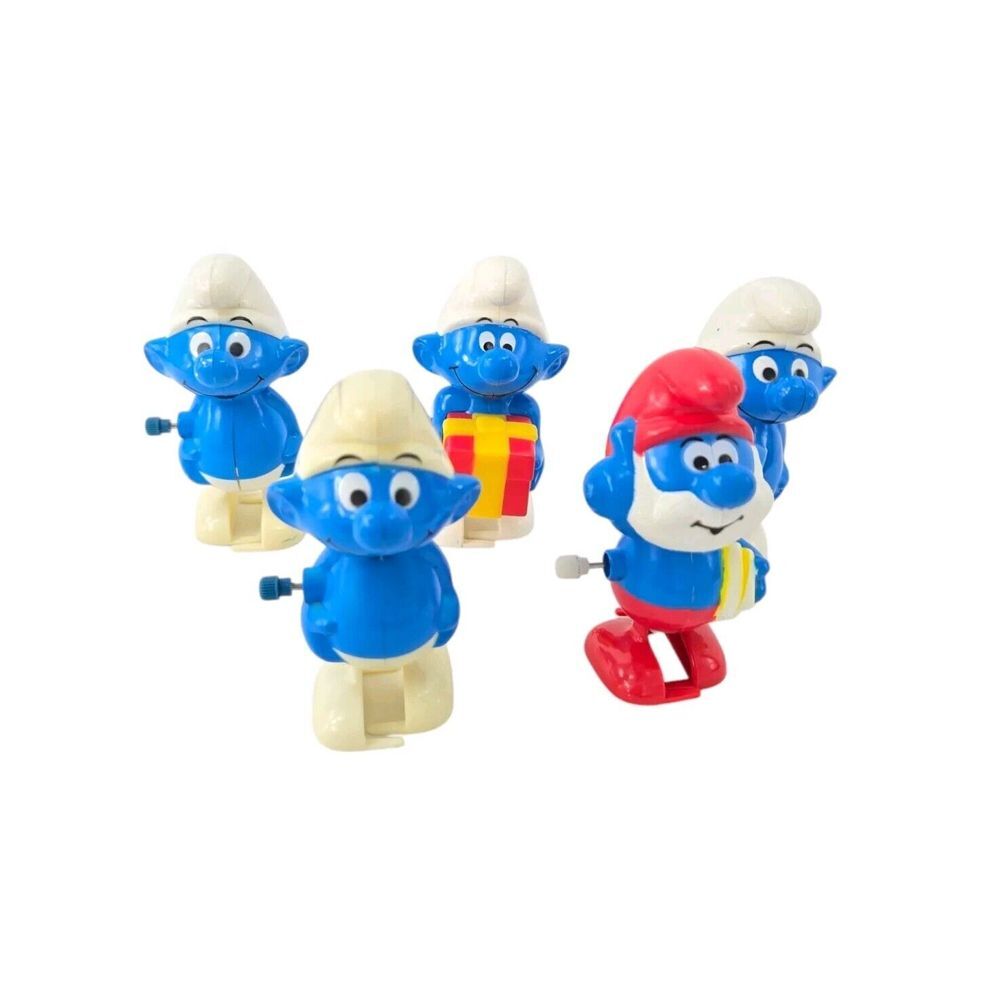 Vintage Smurf Wind Up Toys Lot Of 5 Galoob & Peyo Toys 1982 All Work‎